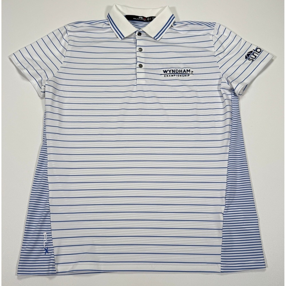RLX Ralph Lauren Womens S White Blue Wyndham Championship Sunbrella Golf Polo